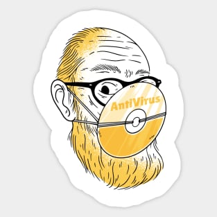 FUNNY ANTIVIRUS MASKED MAN Sticker